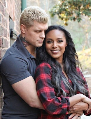 Cody Rhodes with his wife.